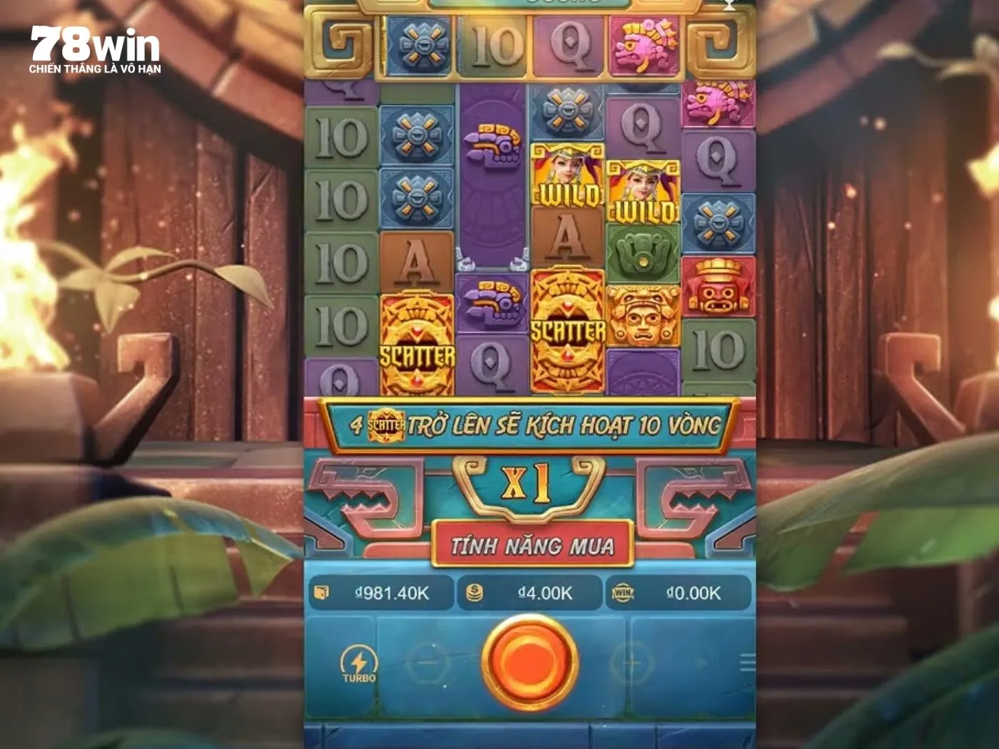 Tính năng mua trong Kho báu Aztec 78win
